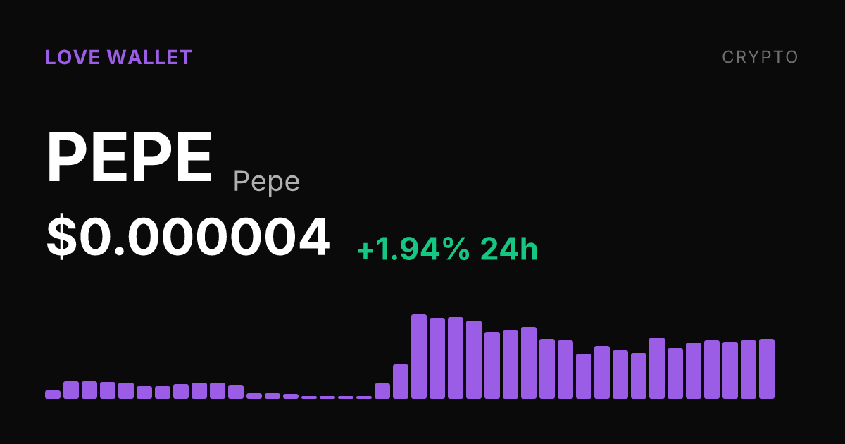Pepe Rises 1.94% on Tuesday as 30-Day Gain Reaches 27.78%